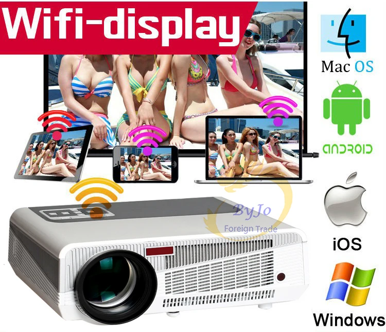 Смарт проектор светодиодный 86 + wifi 5500 лм 1080p HDMI Android 6 0|android 4.4.2|projector androidandroid led projector