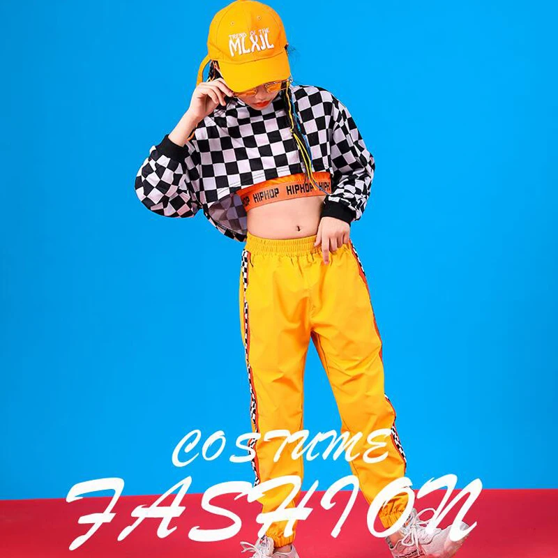 Kids Hip Hop Clothing Dance Costume for Girls Cropped Sweatshirt Shirt Top Jogger Pants Jazz Ballroom Dancing Streetwear Clothes