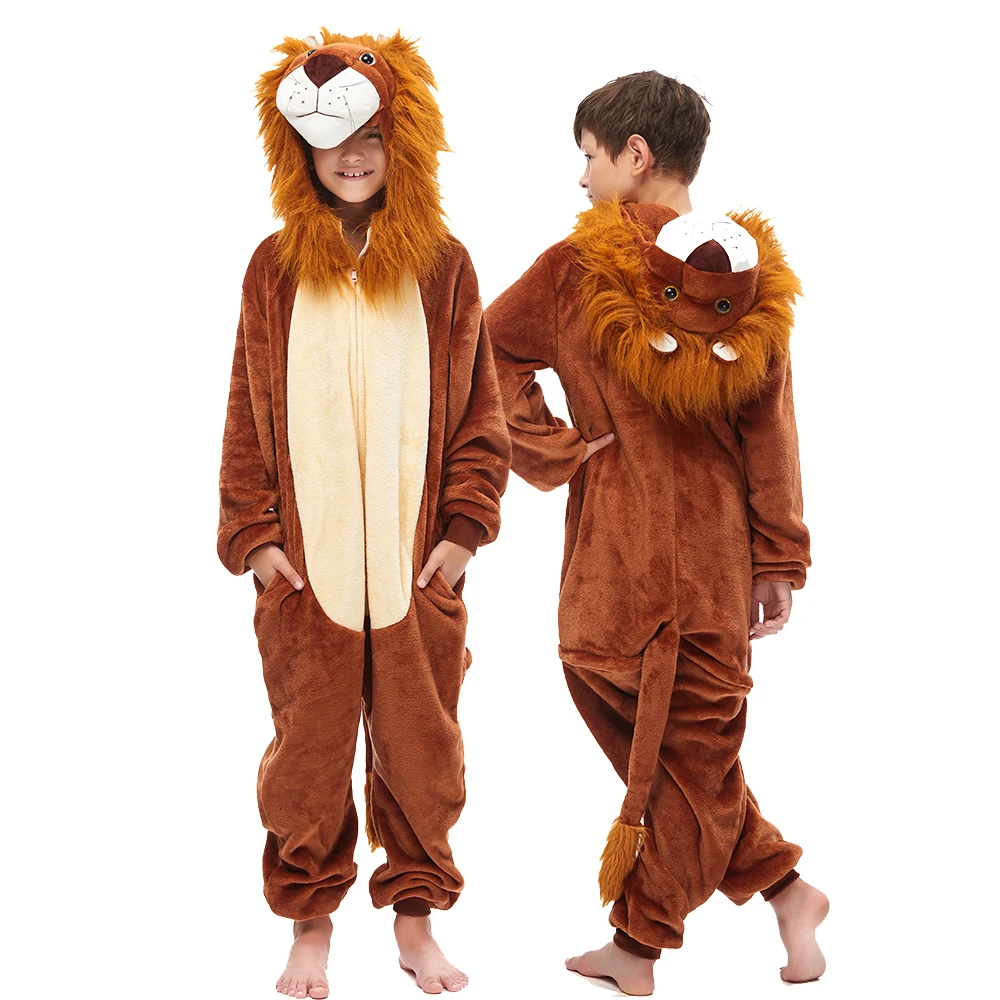 kigurumi Child Cartoon Lion Kigurumis Onesies Kid Sleepwear Animal pajama Homewear Girl Boy Party Clothing Cosplay Costume kigurumi Child Cartoon Lion Kigurumis Onesies Kid Sleepwear Animal pajama Homewear Girl Boy Party Clothing Cosplay Costume