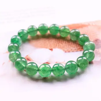 

Natural gemstone green strawberry crystal bracelet, charm yoga energy bracelet, natural crystal jewelry gift for men and women