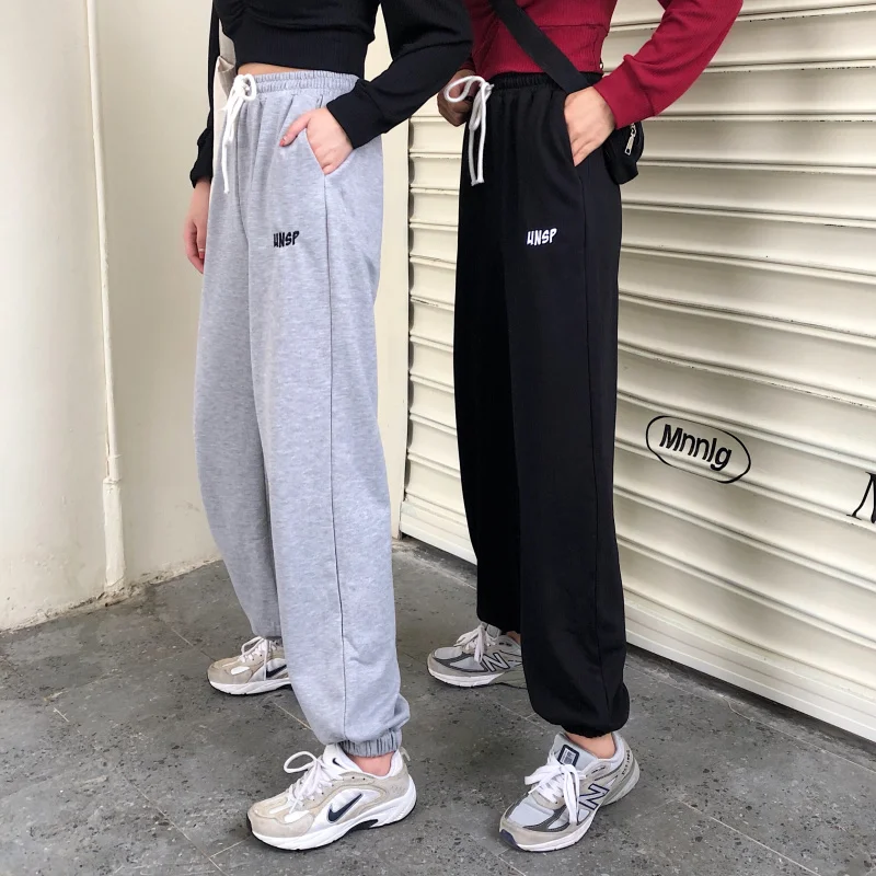 Осенние женские брюки японские кавайные Свободные повседневные Harajuku Ulzzang с