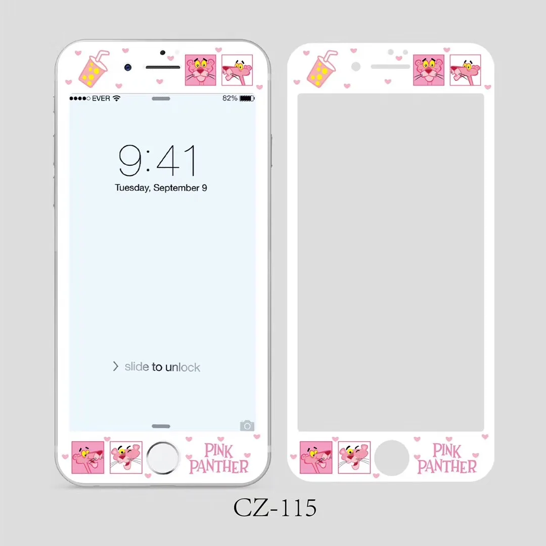 

Pink Panther Pattern Protective Glass for iPhone 6 6S 7 8 plus Full Cover Screen Protector Film