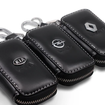 

Genuine Leather Men & Women Car Keychain Key Bag Fashion Wallet Car Logo For Toyota BMW Nissan Ford Suzuki Kia Car accessories