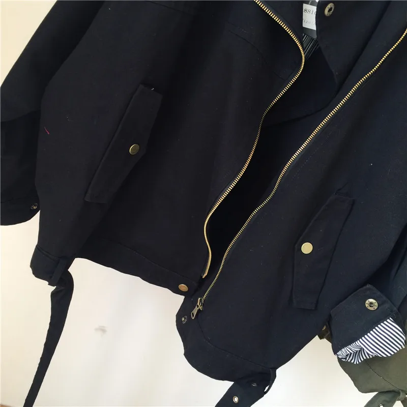 

Handsome! Jacket Style Suit Collar Short Thin Coat 2018 Early Spring Women's Casual Korean-Style Trench Coat Army Green