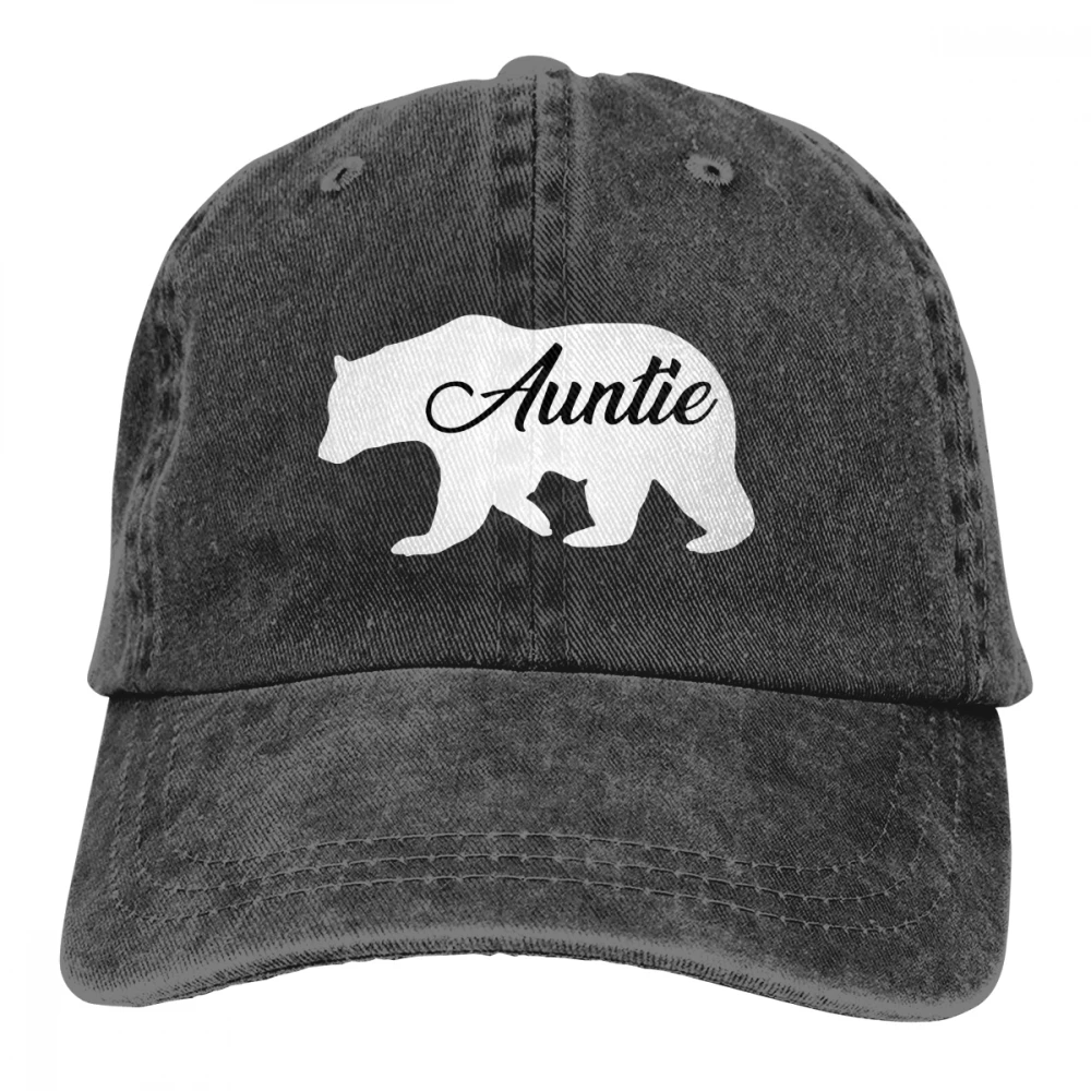 Auntie Bear Casquette черные унисекс Мужские Женские джинсовые бейсболка с ремешком кепки регулируемые Гольф папа шляпа