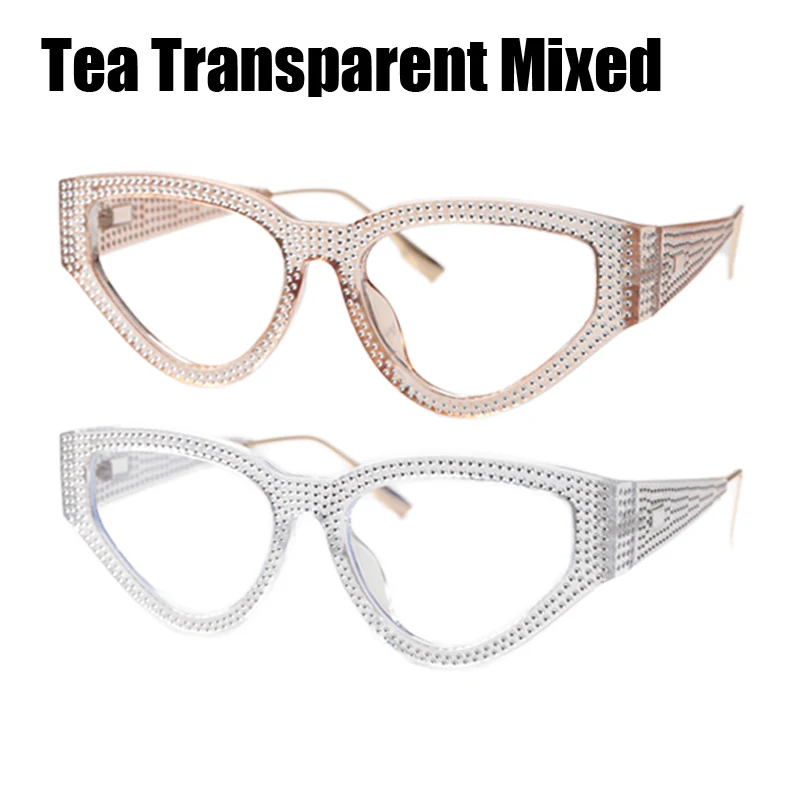 SOOLALA, Шикарные очки для чтения «кошачий глаз», женские с футлярами, оправа для очков, женские очки для пресбиопии+ 0,5 0,75 1,0 1,25 1,5 до 4,0 - Цвет оправы: Tea Trans Mixed