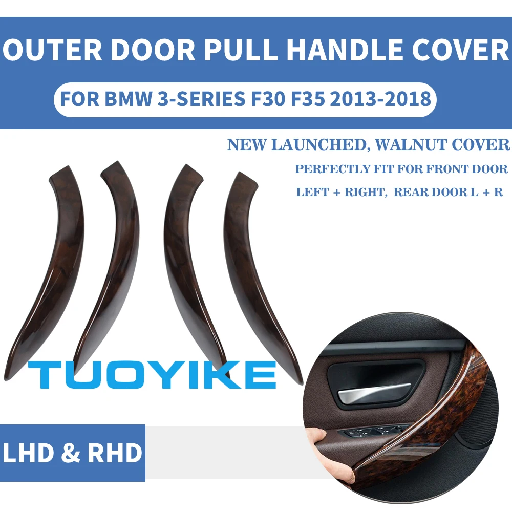 

LHD RHD Walnut Car Interior Inner Door Pull Handle Outer Protective Cover Panel Mahogany For BMW F30 F80 F31 F32 F33 F35 F82 M3