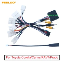 FEELDO Car 16pin Audio Wiring Harness With Canbus Box For Toyota Camry RAV4 Highlander Wildlander Stereo Installation Wire Adapt