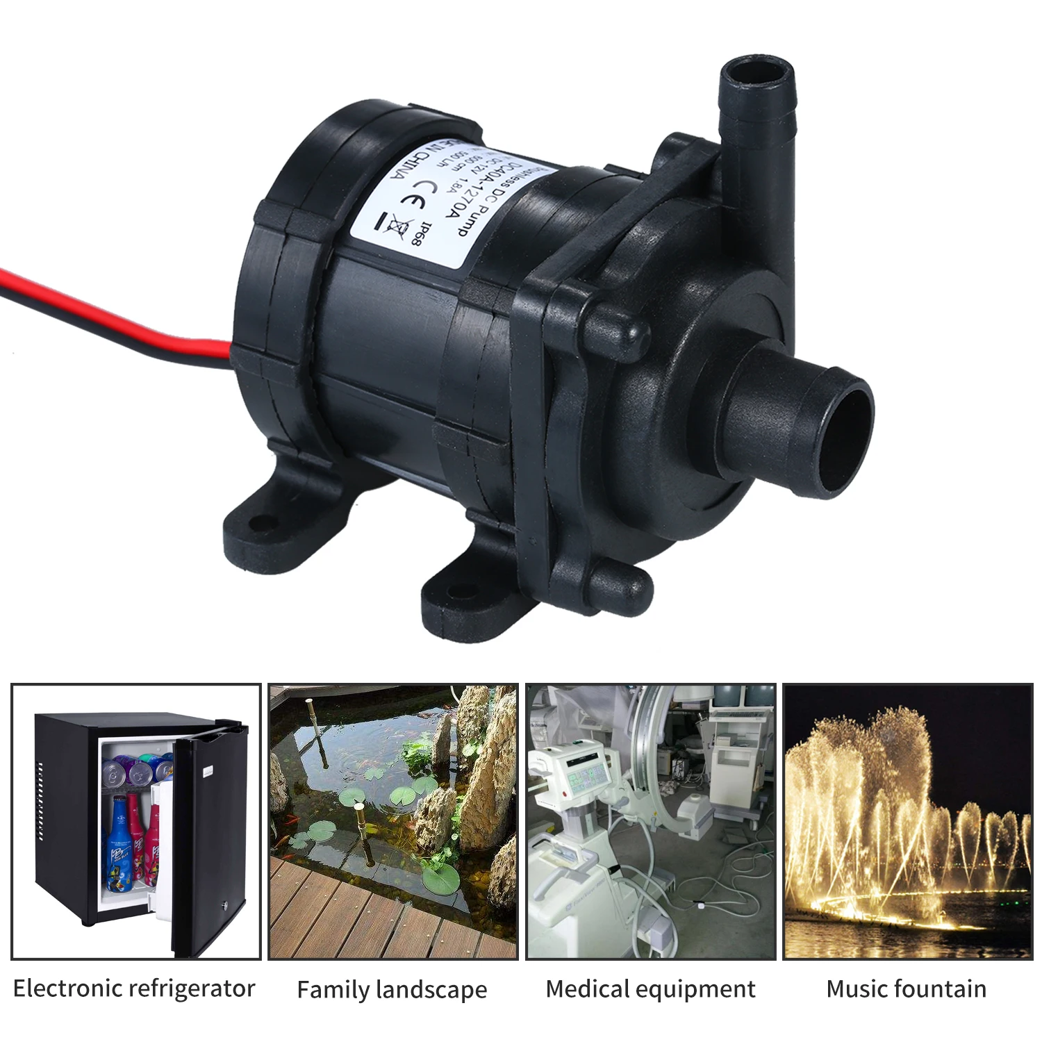 Мини водяной насос 12V 500L/ч Бесщеточный насос работающий на постоянном токе от Максимальный подъем 6 м погружной аквариумный насос для медицинского оборудования электронный холодильник