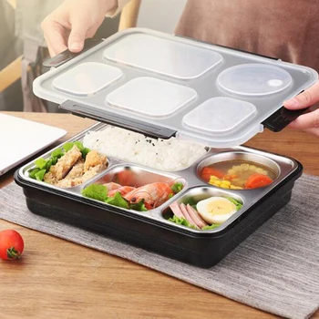 

Thermal Insulation Lunch Box Eco-Friendly Bento Box With Tableware Food Container With Compartments Leakproof Not Mixed