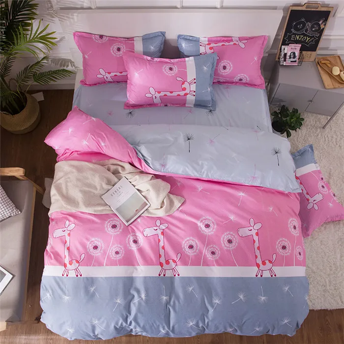 Flamingo Luxury Bedding Set Russia Euro Queen Double Single King Size Duvet Cover Set 3/4PCS Family Bed Linen Set Home Textile - Цвет: feidu-013