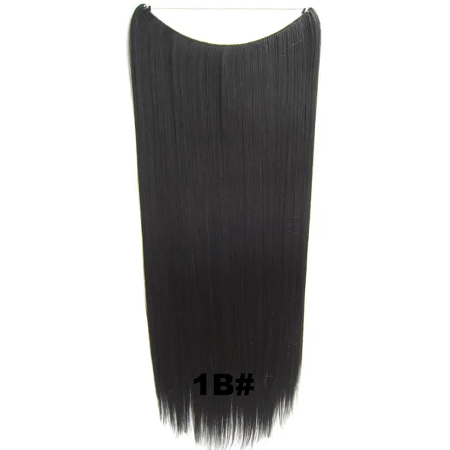 24inch 50grams 100grams Synthetic Hair Extension Gradual Color Brown Gray Blonde String Halo Hairpieces Extensions 100g-1B