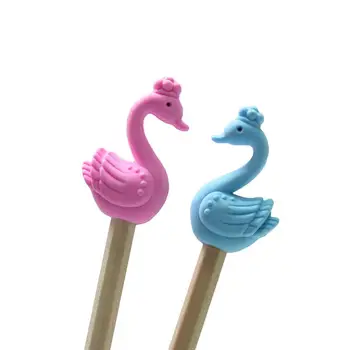 

1 Pair Cute Swan Shape Eraser Cartoon Creative Eraser Stationery Gift School Classroom Rewards for Kids Students (Random Color)