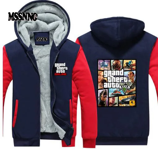 Новое поступление GRAND THEFT AUTO V GTA зимние мужские толстовки флисовые толстые куртки Толстовка Большие размеры