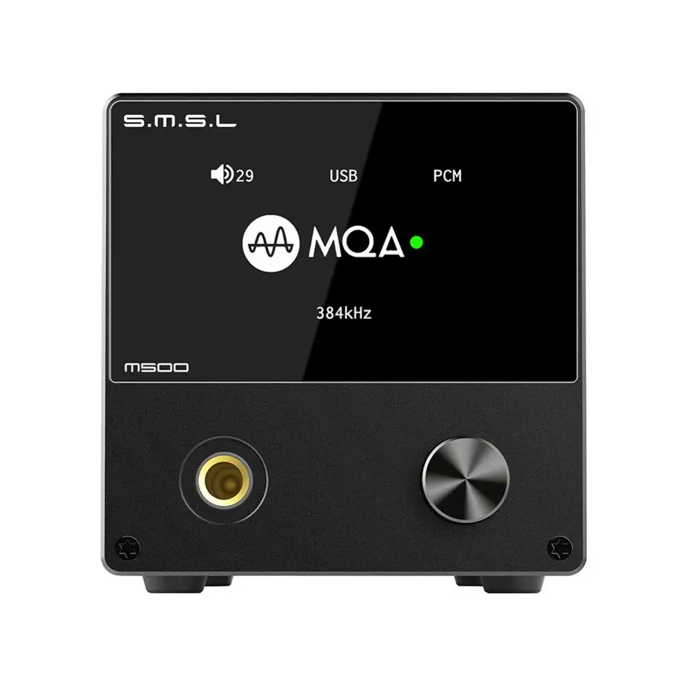 Черный SMSL M500 MQA ЦАП для наушников Расшифровка усилителей USB ЦАП XMOS XU216 ES9038PRO DSD512 32 бит/768 кГц OPA1612 USB/OPT/коаксиальный вход - Цвет: Черный