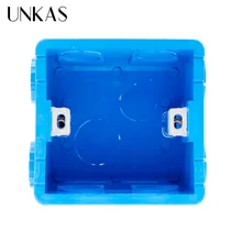 UNKAS распределительная коробка для монтажа в стену 86 внутренняя кассета белая задняя коробка для 86 мм* 86 мм стандартный настенный сенсорный выключатель и розетка с USB