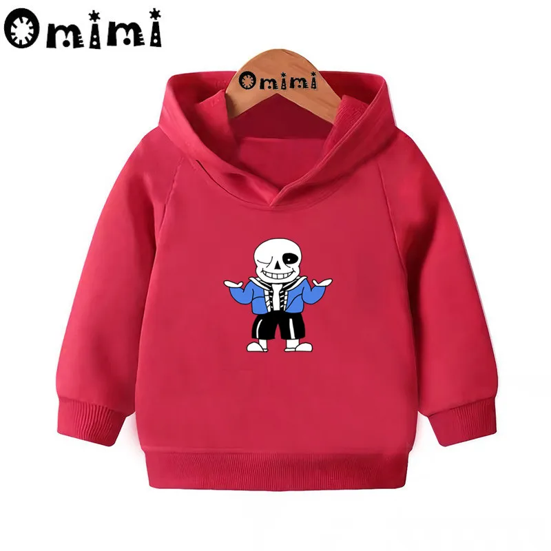 Skull Brother Undertale Sans/свитшоты; детские толстовки с капюшоном; крутой пуловер для малышей; топы для девочек и мальчиков; осенняя одежда; KMT2405