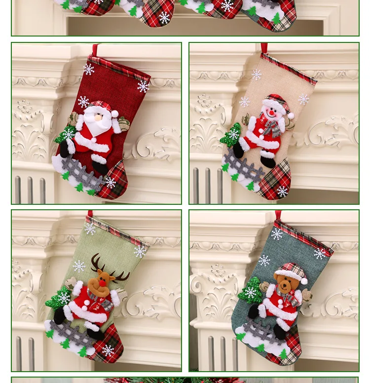 Горячий рождественский подарок Новогодний носок для подарков Санта-Клаус рождественские елочные игрушки Рождественские Чулки s конфеты подарочная сумка Navidad