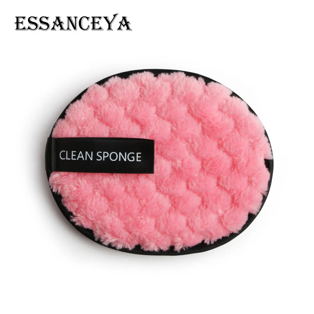 Pink ESSANCEYA 1 шт. для макияжа лица, для смешивания, спонж для снятия салфетка из микрофибры для макияжа Губка Уход за кожей лица салфетки для снятия макияжа с двойным Слои ногтей Очищающая салфетка - Цвет: Pink