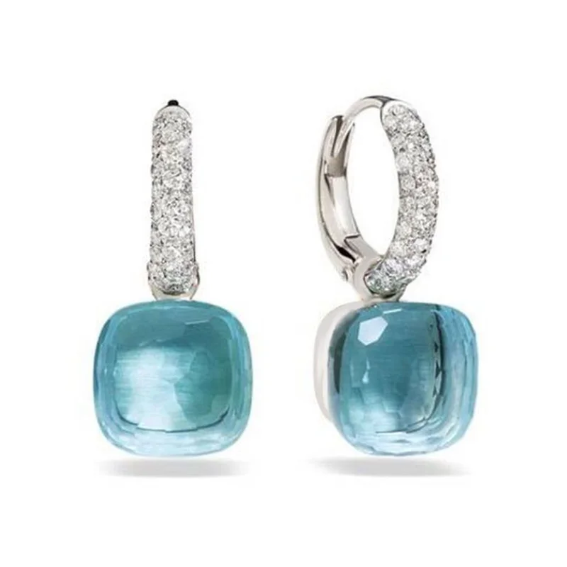 Drop Earrings 22 Colors Crystal Candy Water Droplets Style Earrings 3 Gold Color Drop Earring For Women Fashion Jewelry
