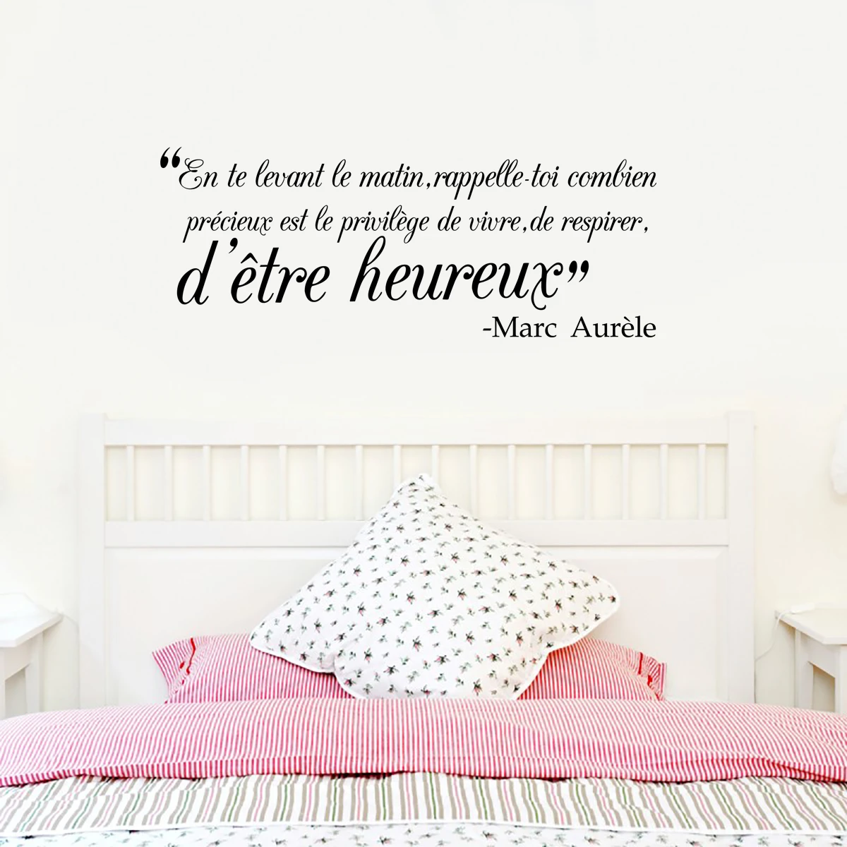 Stickers Muraux Citation Marc Aurele En Te Levant Le Matin French Vinyl Wall Stickers For Bedroom Livingroom Wall Stickers Aliexpress