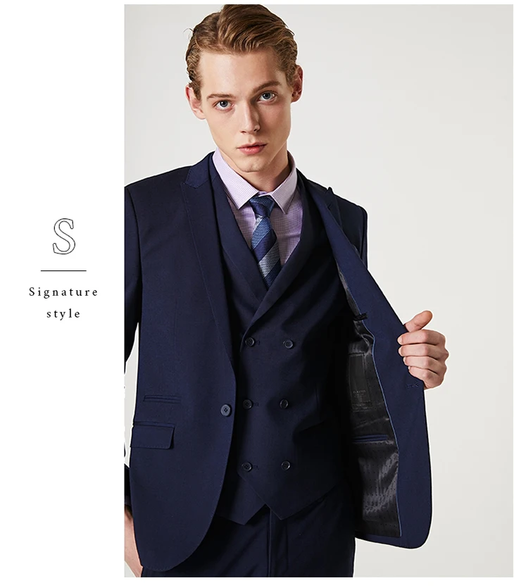 Отборный мужской классический приталенный пиджак с воротником и застежкой чистый цвет деловой пиджак одежда T | 41935X503