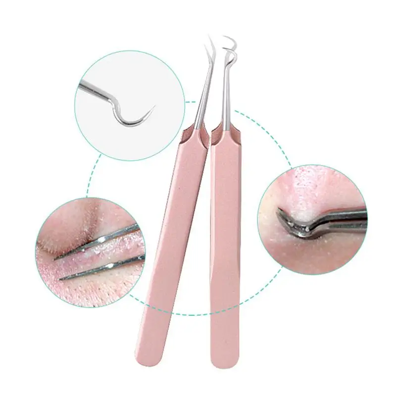 4pcs Comedone Removers Professional Stainless Steel Face Skin Care Tools Pimple Kit Blackhead Remover Kit Extractor