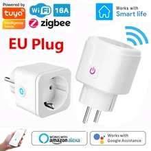 ZigBee Wifi Smart Plug 16A EU Socket Tuya Smart Life APP Power Monitor Timer Voice Control Support Alexa Google Home Assistant