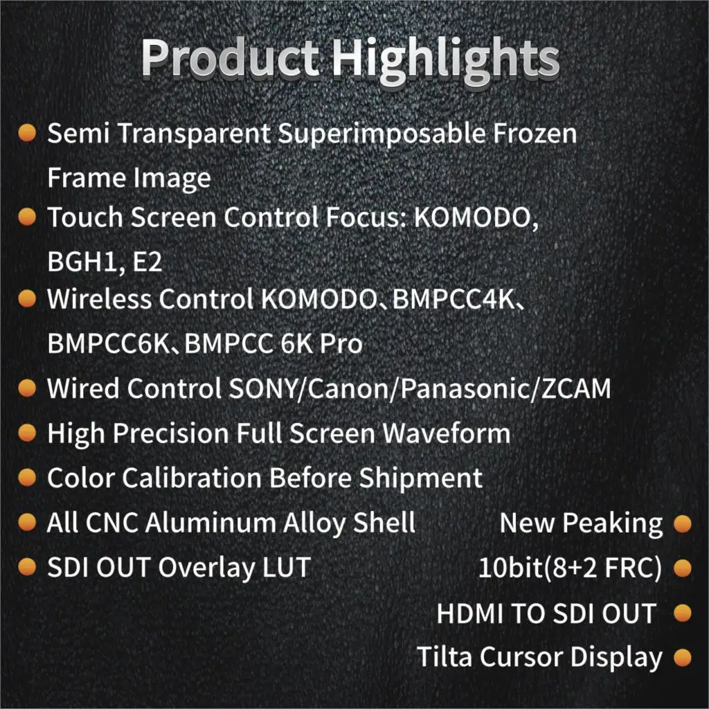 Portkeys BM5 WR 2200nit SDI/HDMI-compatible Super Bright Camera Control w BT1 Touch Screen 5.5" Monitor Portable Monitor