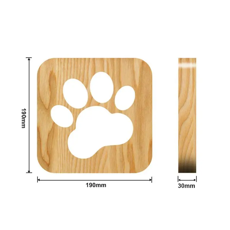 Светодиодный креативный USB ночник деревянная лампа в виде собачьей лапы головы