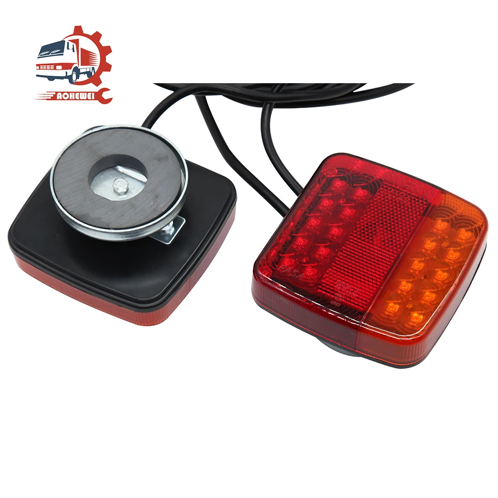 AOHEWEI Magnetic 20 LED Trailer Tail Light Kit 7.5m Cable Truck Lamp with 7 Pin Plug Adapter for Lorry Caravan Rear Brake Signal