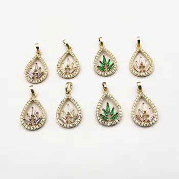 

New arrival! 28x15mm 20pcs Copper/Cubic Zirconia Drop Charm for Ear DIY Making parts,Jewelry Accessories Findings & Component