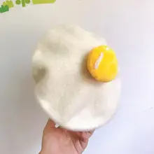 Шерстяной берет ручной работы с яичками, Корейская шапка, осень и зима, универсальный берет, шапка для родителей и детей, шапка художника для отдыха Шерстяной берет ручной работы с яичками, Корейская шапка, осень и зима, универсальный берет, шапка для родителей и детей, шапка художника для отдыха