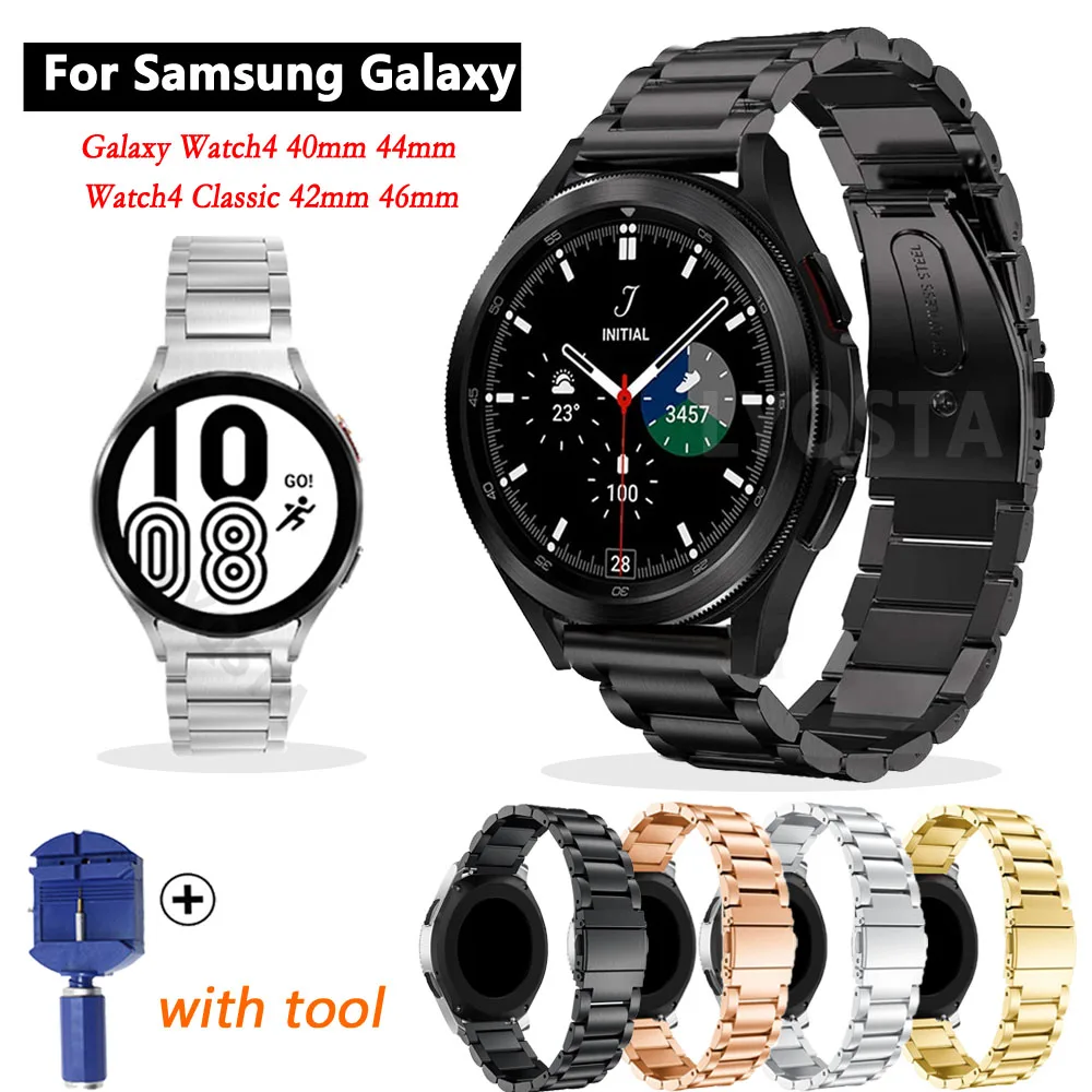 Ремешок 20 мм для Samsung Galaxy Watch 4 classic 46 42 браслет из нержавеющей стали смарт-часов Active