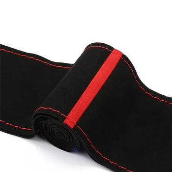 

Black and Red Steering Wheel Cover Elements Universal Black Car Anti-Slip