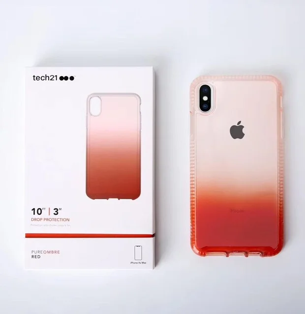 Red Чехол для iphone XR, защита от падения, тонкий профиль, чистый Омбре, чехол для Apple iphone XS Max, чехол для iphone X - Цвет: Red
