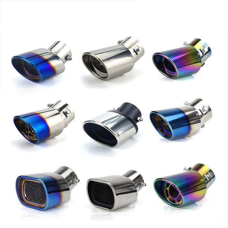 Universal Car Round Auto Exhaust Muffler Tip Pipe Chrome Trim Modified Rear Tail Throat Liner Accessories High Quality 63/76mm | Автомобили