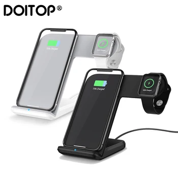 

DOITOP 2 In 1 Qi Wireless Charger For iPhone XS Max XR X 8 Plus for Apple Watch 2 3 4 10W Fast Charging For Samsung S9 S8 Note 9