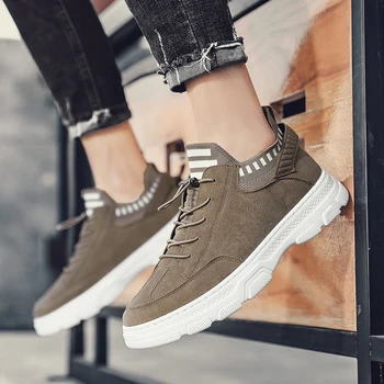 

Comfortable High Top brand Drop Shipping Leather Men Sneaker Shoes Fashion New Arrivals Lace up Spring Male Casual Socks Shoes