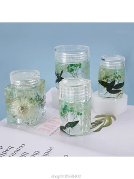 

1 Set Crystal Epoxy Resin Mold Storage Box Casting Silicone Mould DIY Crafts Container Jewelry Decorations O08 20 Dropshipping
