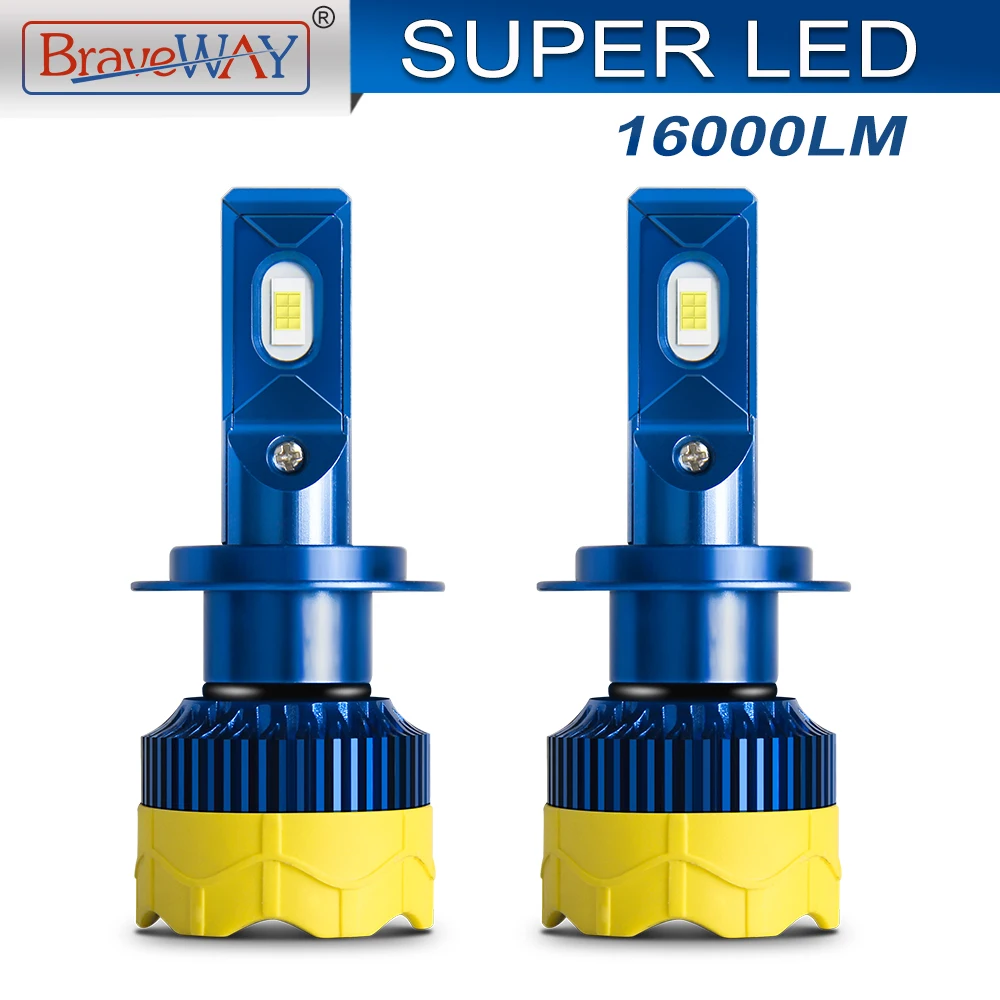 

BraveWay H4 LED H7 Car Headlight Bulbs H4 Hi/Lo Beam Bi-LED Bulbs Auto Automobiles Motorcycle Lights 6000K 80W 12V 24V Lamps