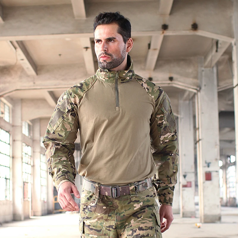  CQR Camisa de combate táctica para hombre, con cremallera de  1/4, manga larga, militar, BDU, camiseta de camuflaje EDC con bolsillos,  Camisas Militares Verde Oliva : Ropa, Zapatos y Joyería