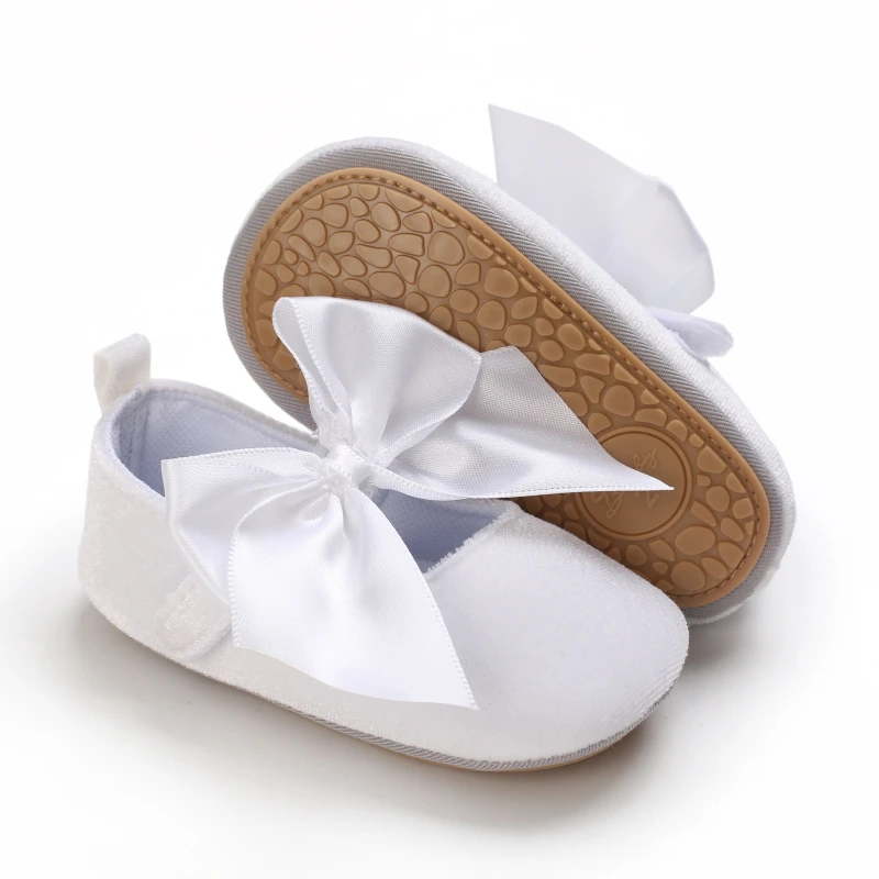 Infant Newborn Baby Girls Princess Non-Slip Floral Border Shoes Toddler Baby Soft PU Leather Prewalker Shoes Solid First Walkers