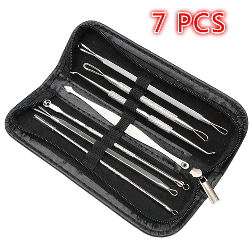 

3/5/7/8PC Blackhead Acne Remover Women Beauty Comedone Skin Tag Blemish Pimple Remover Tool Pore Cleanser Needles Skin Care Tool