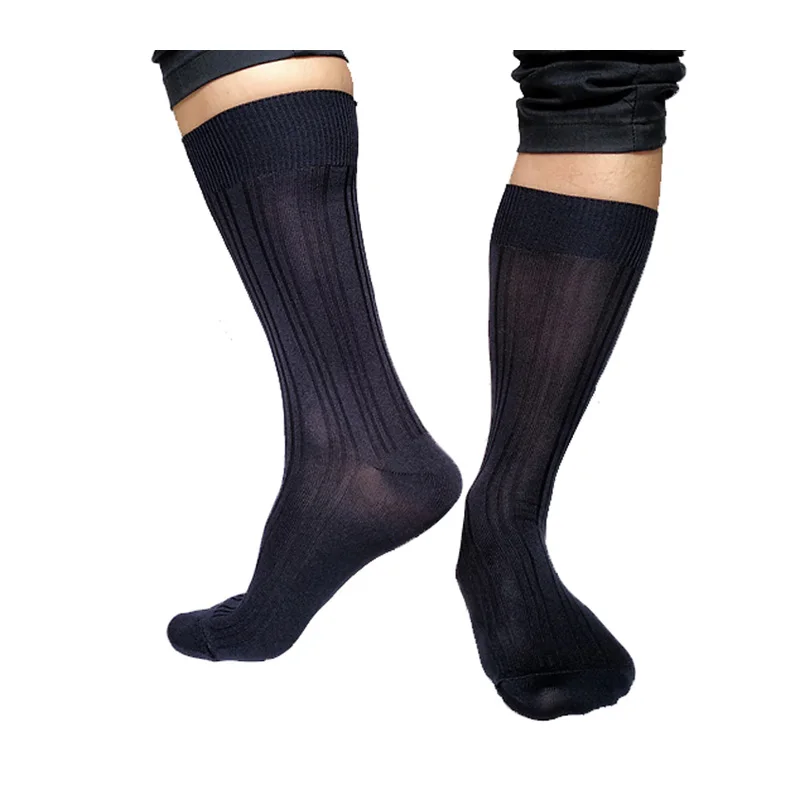 

Solid Color Mens Formal Socks Striped Good Quality Brand Formal Hose for Sexy Gay Male Business Gentlemen Socks