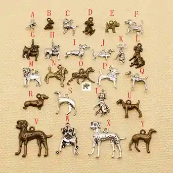 

20 Pcs Metal Bronze Silver Color Plated Mang Types Of Dog Charms Pendant For Jewelry Making Jewelry Making Supplies