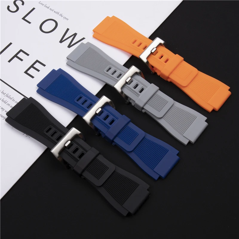 Ремешок силиконовый для наручных часов Bell &amp Ross 33 х24 мм | Наручные часы