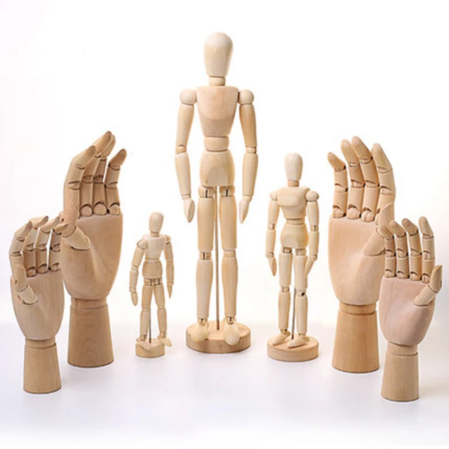 3pcs Model Drawing Figure Model Wooden Mannequin for DIY Decor Playing