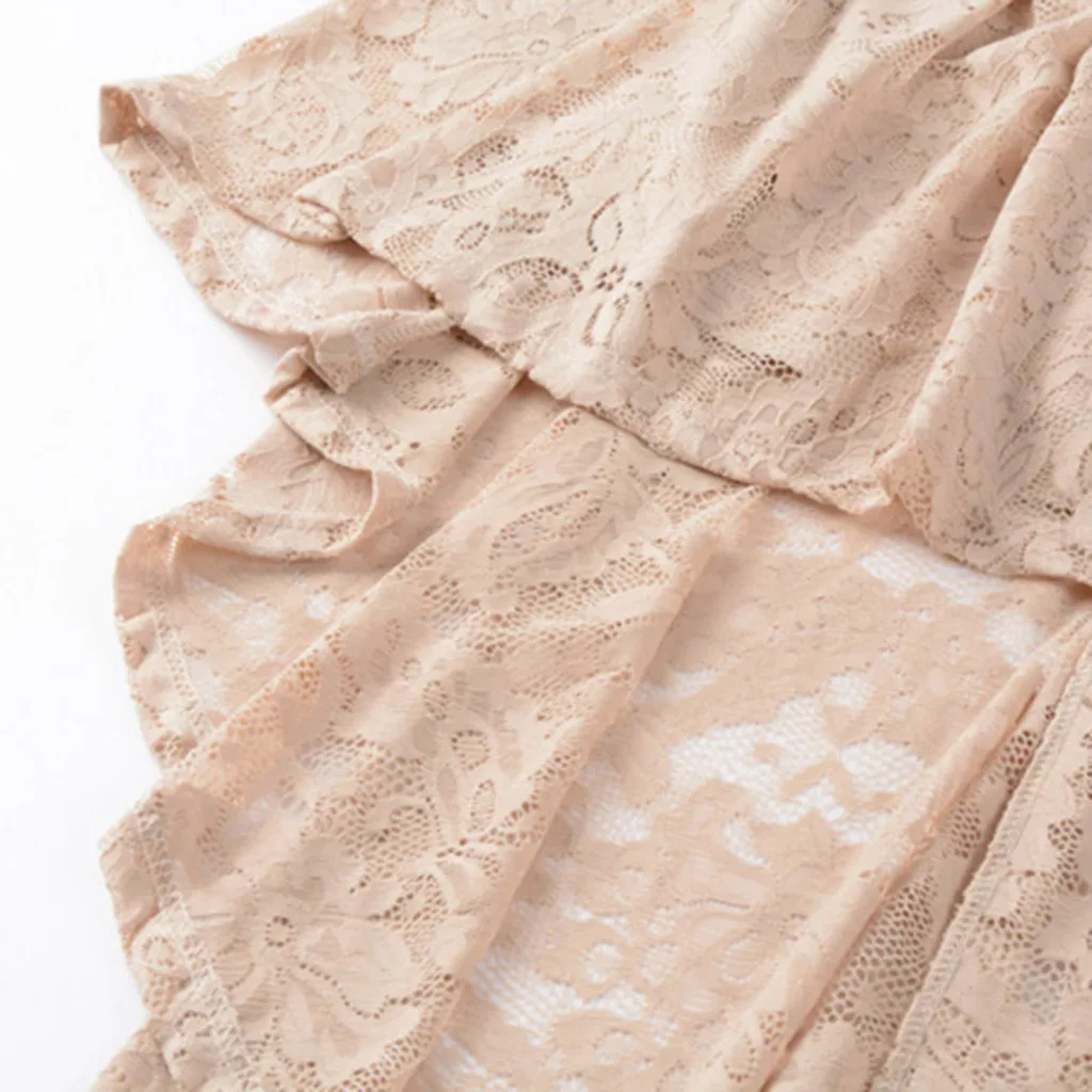 Lace Dress Women Vintage Half Sleeve Fancy Party Dress Elegant Solid Lace Hollow Out Dress Princess Dress Femme Vestidos T3