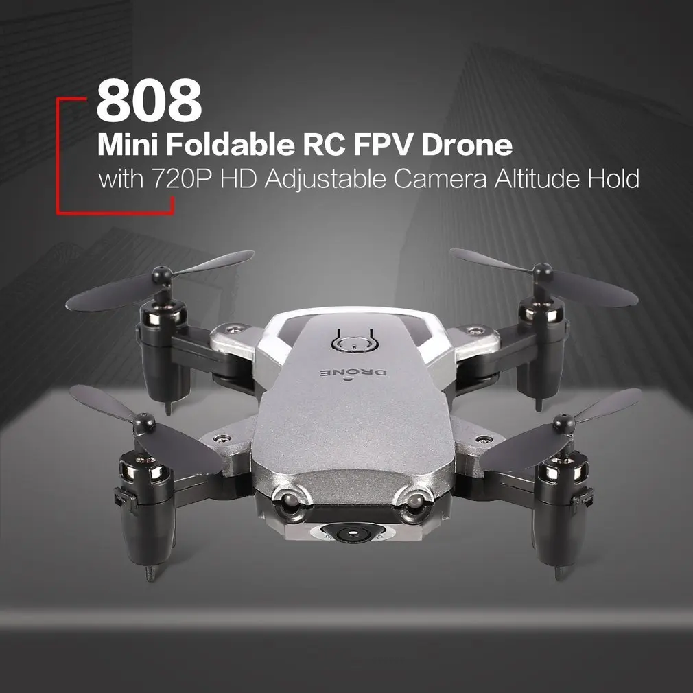 808 Mini Pocket Foldable FPV RC Quadcopter Drone with 720P HD Adjustable Wifi Camera Real-time Altitude Hold Headless Mode